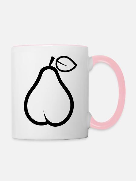 Birne - Tasse zweifarbig - Weiß/Pink