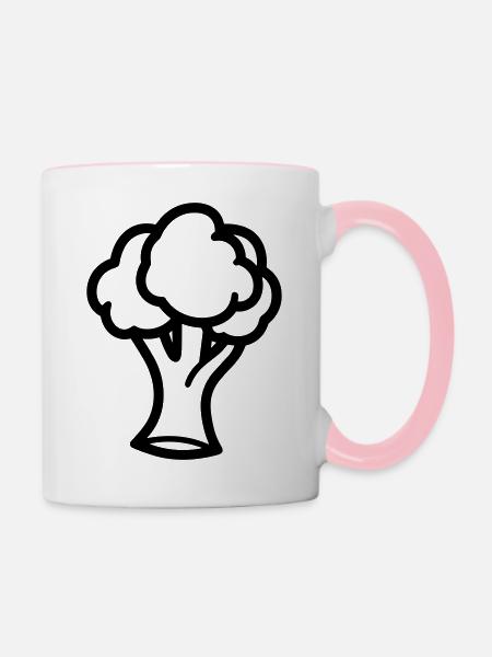 Brokkoli - Tasse zweifarbig - Weiß/Pink