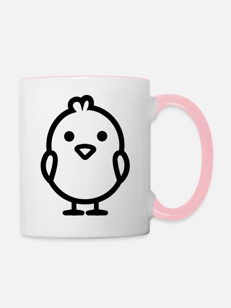 Küken - Tasse zweifarbig - Weiß/Pink