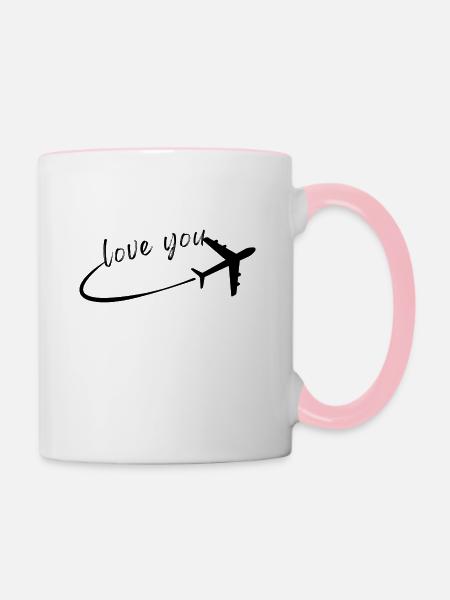 love you - Tasse zweifarbig - Weiß/Pink