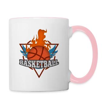 Sports basketball - Contrasting Mug - white/pink - Right