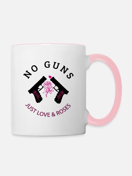 Gewehre und Rosen - Tasse zweifarbig - Weiß/Pink