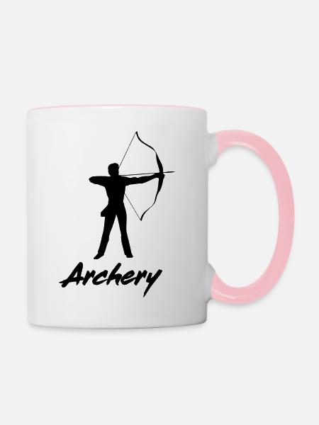 Bogenschütze Bogenschießen Geschenk - Tasse zweifarbig - Weiß/Pink