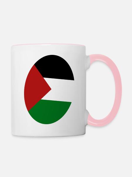 free palestine - Tasse zweifarbig - Weiß/Pink