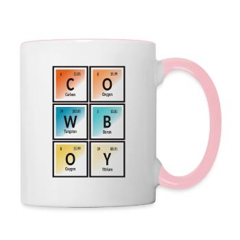 Cowboy | Tableau périodique des éléments - Mug contrasté - blanc/rose - Droite