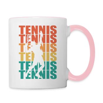 Tennis Sport Tennis Match Dicton - Mug contrasté - blanc/rose - Droite