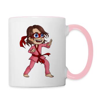 Ninja Girl - Tasse zweifarbig - Weiß/Pink - Rechts