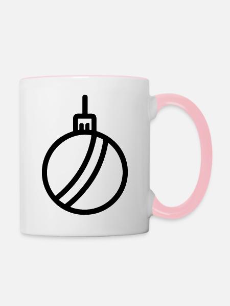 Weihnachtskugel - Tasse zweifarbig - Weiß/Pink