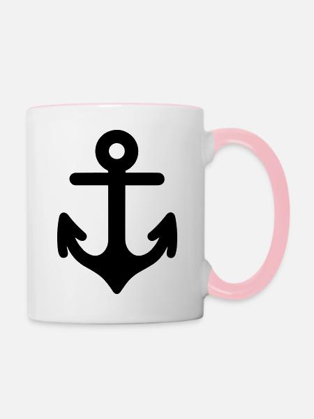 Anker - Tasse zweifarbig - Weiß/Pink