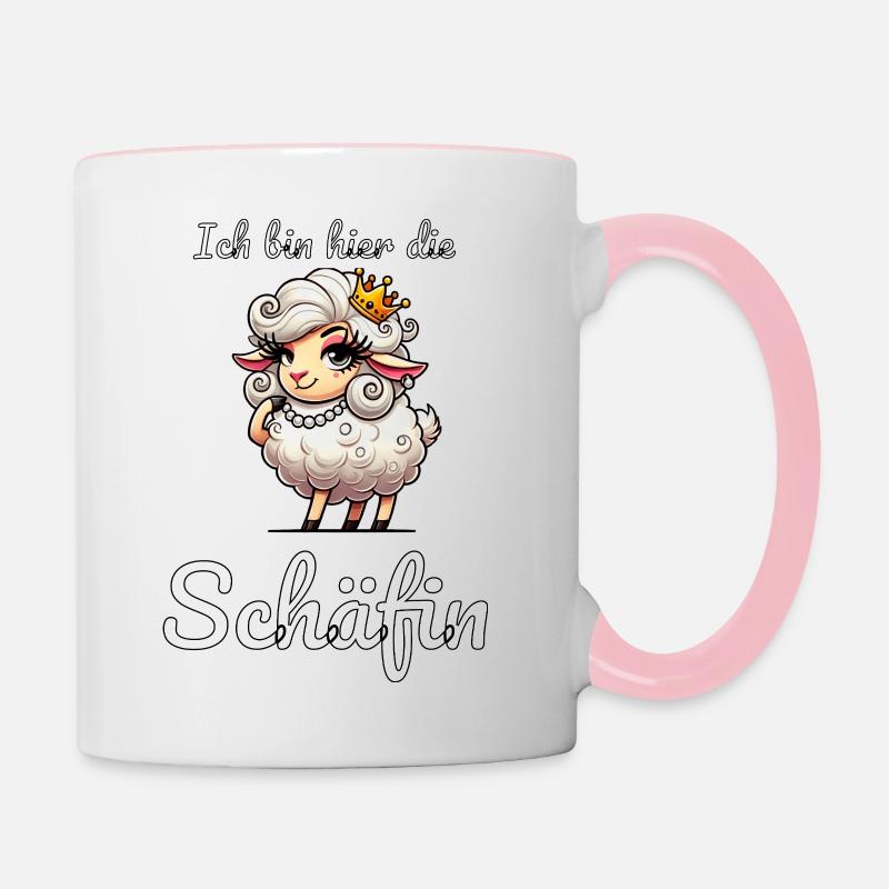 Die Schäfin – Selbstbewusst & Witzig - Tasse zweifarbig - Weiß/Pink