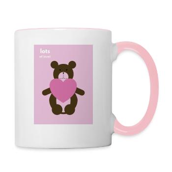 Postcard bear with heart - Contrasting Mug - white/pink - Right