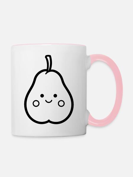 Birne - Tasse zweifarbig - Weiß/Pink