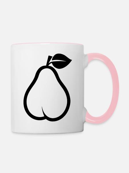 Birne - Tasse zweifarbig - Weiß/Pink