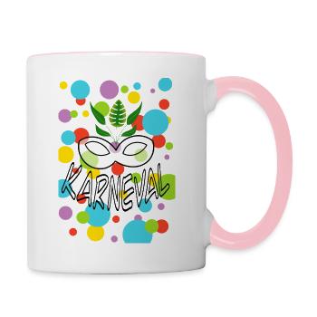 Karneval - Tasse zweifarbig - Weiß/Pink - Rechts
