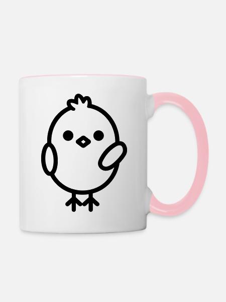 Küken - Tasse zweifarbig - Weiß/Pink