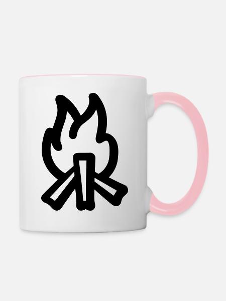 Lagerfeuer - Tasse zweifarbig - Weiß/Pink