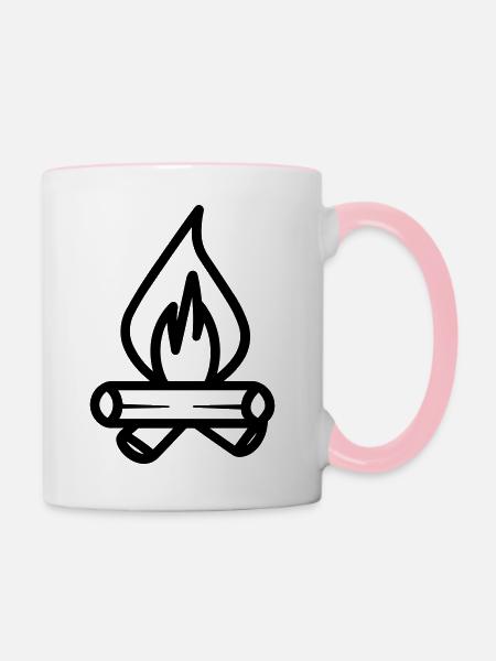 Lagerfeuer - Tasse zweifarbig - Weiß/Pink