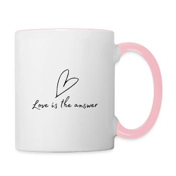 Love is the answer - Tasse zweifarbig - Weiß/Pink - Rechts