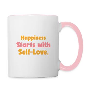 Happiness Starts With Self-Love - Contrasting Mug - white/pink - Right