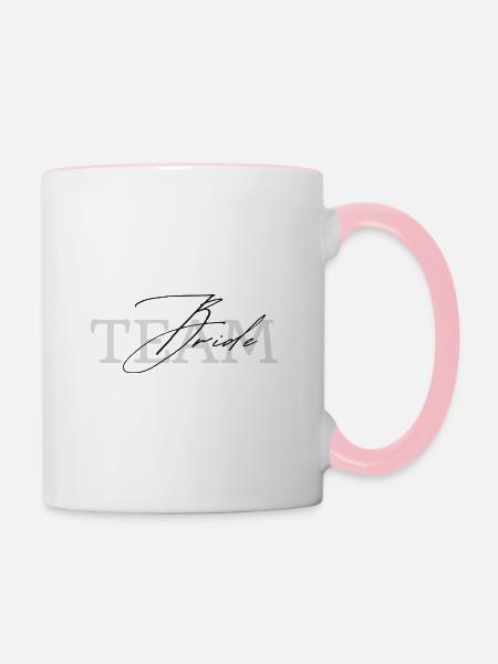 Team Bride - Tasse zweifarbig - Weiß/Pink