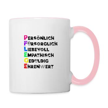 Altenpflege Definition Von Pflege - Tasse zweifarbig - Weiß/Pink - Rechts