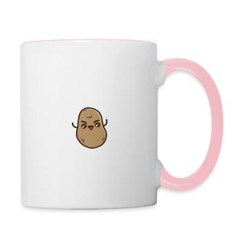 Cadeau drôle de pomme de terre - Mug contrasté - blanc/rose - Droite