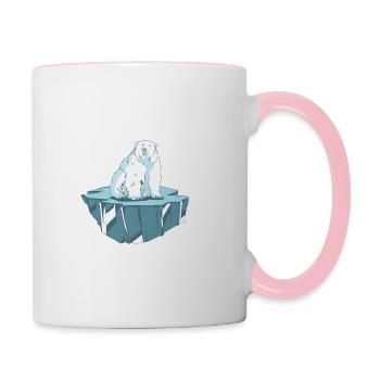 Chemise drôle ours polaire ours polaire - Mug contrasté - blanc/rose - Droite