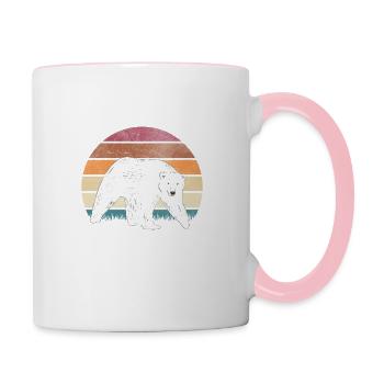 Polar bear motif polar bears - Contrasting Mug - white/pink - Right