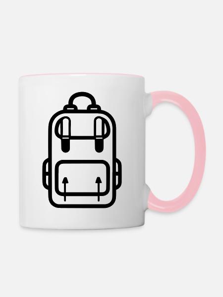Rucksack - Tasse zweifarbig - Weiß/Pink