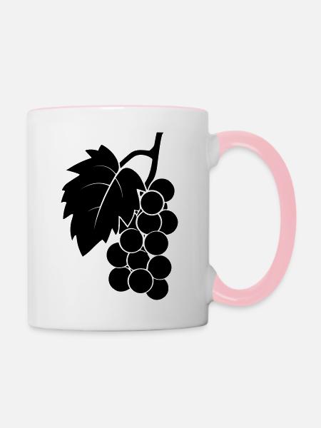 Weintraube - Tasse zweifarbig - Weiß/Pink
