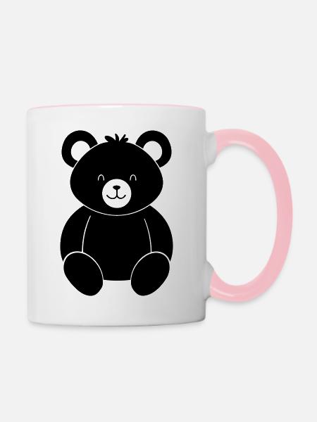 Teddybär - Tasse zweifarbig - Weiß/Pink