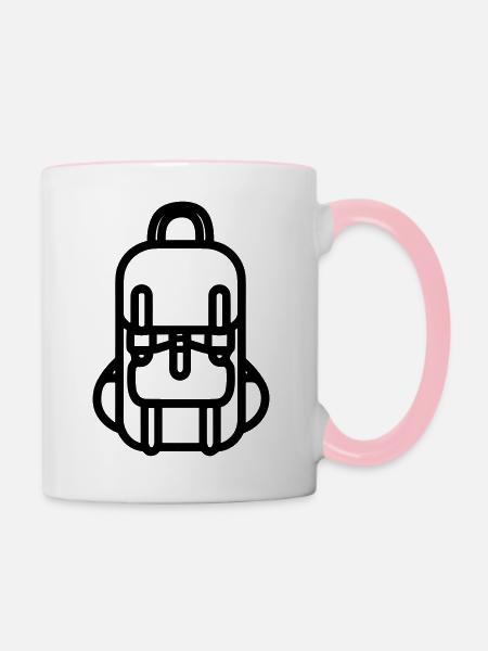 Rucksack - Tasse zweifarbig - Weiß/Pink
