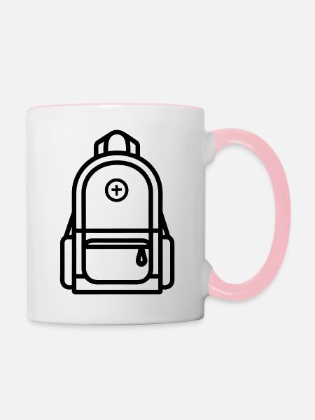 Rucksack - Tasse zweifarbig - Weiß/Pink