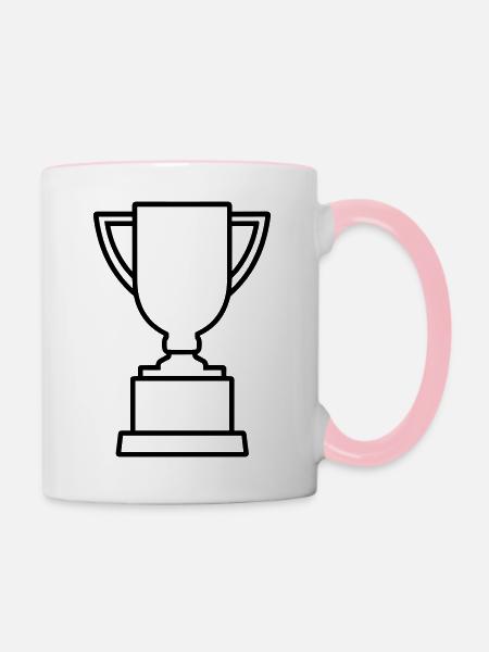 Trophäe - Tasse zweifarbig - Weiß/Pink