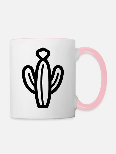 Kaktus - Tasse zweifarbig - Weiß/Pink
