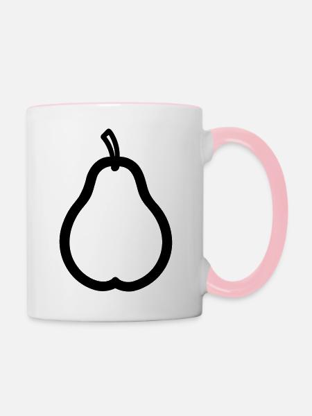 Birne - Tasse zweifarbig - Weiß/Pink