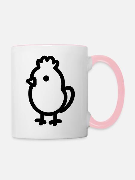 Küken - Tasse zweifarbig - Weiß/Pink