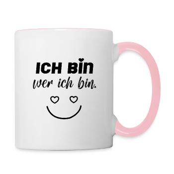 Ich bin wer ich bin! - Tasse zweifarbig - Weiß/Pink - Rechts