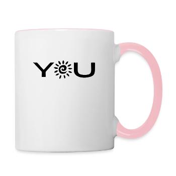 you are my sunshine - Tasse zweifarbig - Weiß/Pink - Rechts