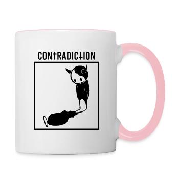 Contradiction Graphique - Mug contrasté - blanc/rose - Droite