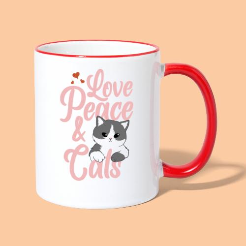 Love Peace & Cats - Contrasting Mug