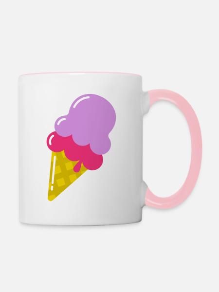 Sommer - Tasse zweifarbig - Weiß/Pink