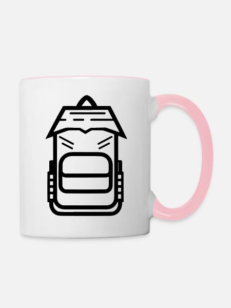 Rucksack - Tasse zweifarbig - Weiß/Pink