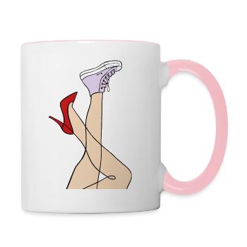 Heels Canvas Love - Tasse zweifarbig - Weiß/Pink - Rechts