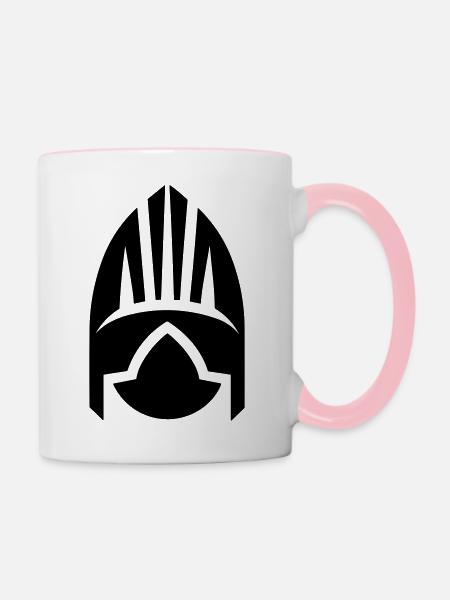 Wikingerhelm Krieger - Tasse zweifarbig - Weiß/Pink