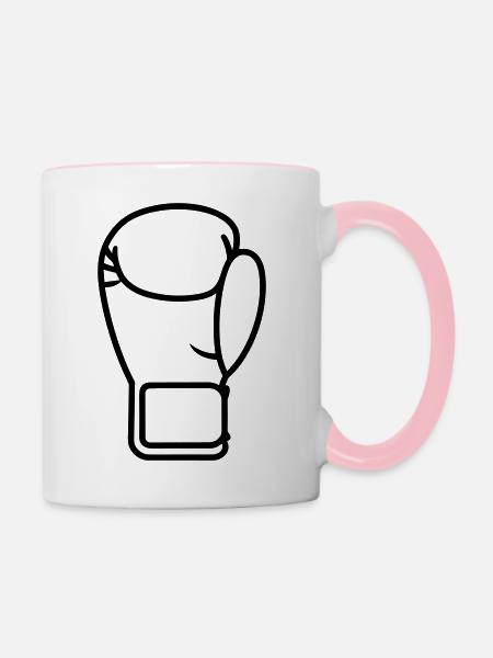 Boxhandschuh - Tasse zweifarbig - Weiß/Pink