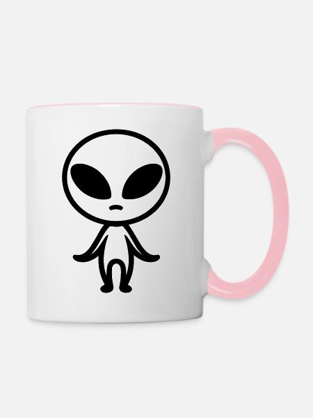 Außerirdischer - Tasse zweifarbig - Weiß/Pink