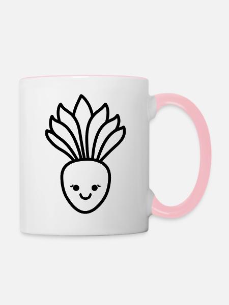 Karotte - Tasse zweifarbig - Weiß/Pink