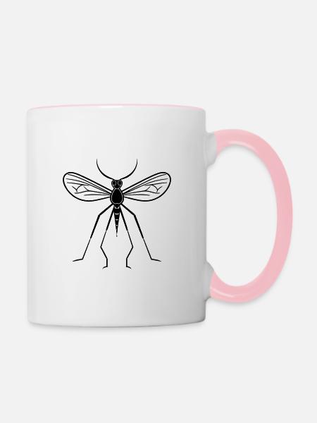 Mücke - Tasse zweifarbig - Weiß/Pink