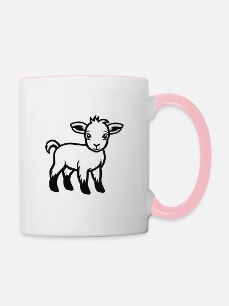 Hirschkuh - Tasse zweifarbig - Weiß/Pink